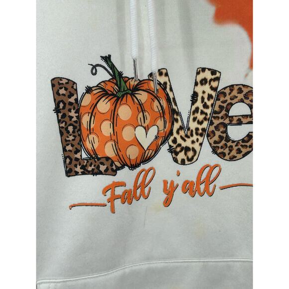Love Fall Y’all Orange White Women’s size Large Sweatshirt - Picture 3 of 9